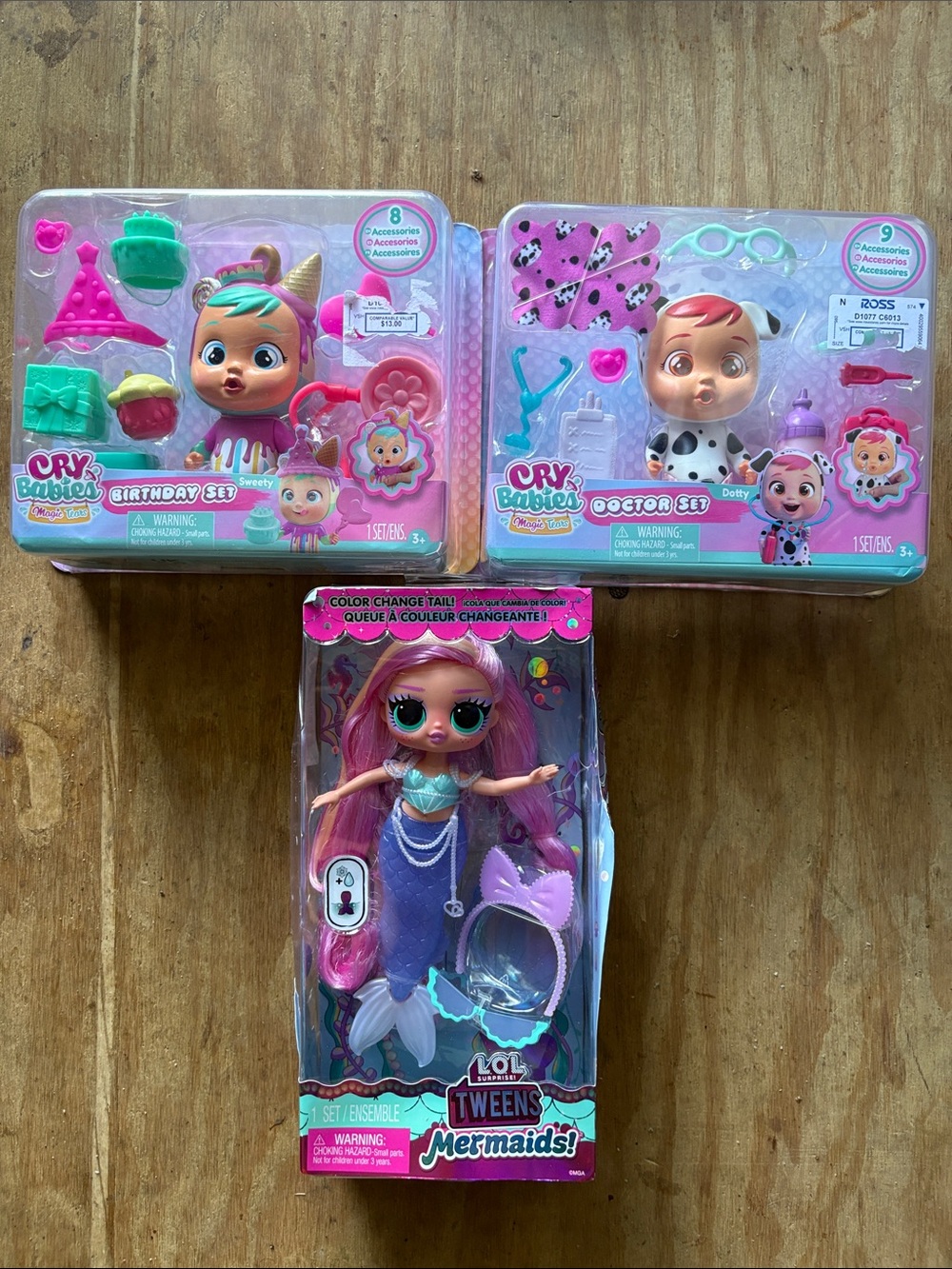 🎉NWT! Cry Babies & L.O.L. Tweens Mermaid Dolls Playset Bundle - Pink/Purple